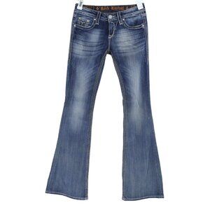 Rock Revival Jeans Womens 27 Cameron Flare Thick Stich Rhinestones